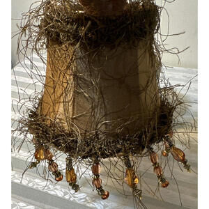 Jane Seymour The Pacific Floral Collec Coral Canyon 2 Silk Fringe Beads Lamp Shd